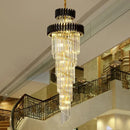 Ljojo Luxury Modern Crystal Chandelier - Black/Gold Loft Lighting Fixture