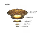 Ljojo American Circular Villa Metal LED Pendant Light Luxury Vintage Chandelier