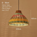Ljojo Japanese Handmade Rattan Chandelier: Retro Pendant Light LED Suspension Lamp Home Decor