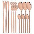 Ljojo Mirror Silver Stainless Steel Cutlery Set - 12Pcs Western Dinnerware Kitchen Utensils