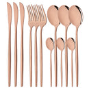 Ljojo Mirror Silver Stainless Steel Cutlery Set - 12Pcs Western Dinnerware Kitchen Utensils