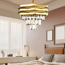 Gold Round Modern Crystal Chandelier | 3 Level Ceiling Light for Living Room by Ljojo