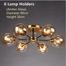 Ljojo Glass Ceiling Chandelier Elegant Nordic Hanging Light Fixture for Living Room Bedroom