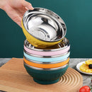 Ljojo 304 Stainless Steel Double-layer Heat Insulation Large Capacity Soup Bowl