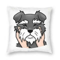Ljojo Miniature Schnauzer Dog Cartoon Cushion Cover for Sofa - Puppy Lover's Nordic Pillow
