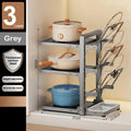 Adjustable Pot Holder with Storage Shelf for Pots, Lids, Pans, and Seasoning Bottles by Ljojo™