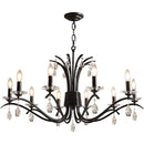 American Black E14 Candle Chandelier Retro Luxury Crystal Pendant Light by Ljojo