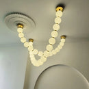Elegant Glass Gold Pendant Light by Ljojo for Living Room Staircase Foyer