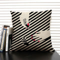 Ljojo Linen Cushion Cover in Black and White for Chic Home Decor