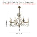French Retro Pearl Chandelier Crystal Pendant Lamps for Home Decor by Ljojo