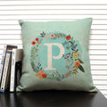 Ljojo 26 Letter Design Linen Sofa Cushion Cover 45x45cm Pillow Case for Bedroom & Living Room