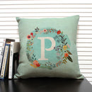 Ljojo 26 Letter Design Linen Sofa Cushion Cover 45x45cm Pillow Case for Bedroom & Living Room
