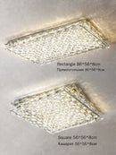 Ljojo Modern Gold Crystal Chandelier Ceiling Lamp for Dining Living Bedroom Island Decor