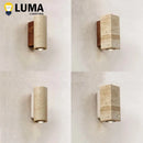 Yellow Travertine Wall Lamp Japanese Style for Bedroom Corridor Aisle - Ljojo