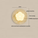Ljojo LED Wall Clock Yellow Stone Light for Modern Nordic Decor