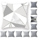 Ljojo 18" Sliver Grey Geometry Striped Pillowcase Home Decor Pillow Cover