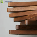Medieval Bauhaus Wooden Triangular Frame LED Pendant Lights for Living Room by Ljojo