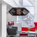 Modern Geometric Restaurant Fabric LED Pendant Lights Minimalist Industrial Chandelier by Ljojo