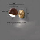 Ljojo LED Wall Sconce Lamp Walnut Wood Base Modern Art Fixture