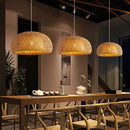 Natural Rattan Wicker Pendant Lamp, Hand-Woven Chandelier by Ljojo