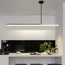 Ljojo Modern Dimmable Line Ceiling Chandelier Minimalist Decor for Living Dining Room
