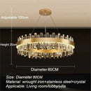 Ljojo Luxury Golden Crystal Round Ceiling Chandelier Light for Living Room