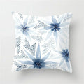 Geometric Blue Ink Flower Pillowcase for Stylish Home Decor by Ljojo