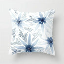 Geometric Blue Ink Flower Pillowcase for Stylish Home Decor by Ljojo