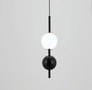 Ljojo Modern LED Red Black Milk Ball Pendant Light Chandelier for Bedroom Dining Stairs