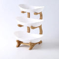 Ljojo 2/3 Layer Wooden Dinnerware Set - Partitioned Fruit Bowl, Candy Trays, Salad Bowl