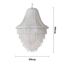 Large Tassel Crystal Chandelier - Modern Beaded Ceiling Light for Foyer and Living Room by Ljojo