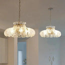 Ice Melting Flower Retro French Glass Chandelier - Luxury Bedroom Bedside Pendant Light