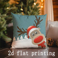 Ljojo Merry Christmas Reindeer Pillow Cover - Rectangular Cushion for Sofa, Bedroom, Car