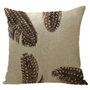 Ljojo Maple Leaf Print Linen Pillowcase for Home Decor and Sofa Comfort
