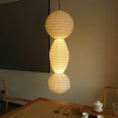 Ljojo Long Round Paper Pendant Lamp - Japanese Art Lantern for Living Room