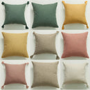 Ljojo Linen Super Soft Pillow Cover 45x45cm Yellow Decorative for Living Room