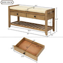 Ljojo™ Entry Shoe Bench with Cushioned Seat, 2 Drawers & Slatted Shelf