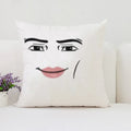 Ljojo Man Face Print Plush Cushion Cover 50x50cm