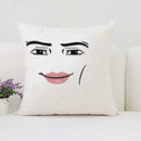 Ljojo Man Face Print Plush Cushion Cover 50x50cm