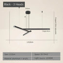 Ljojo LED Black Gold Modern Chandelier Stylish Aluminum Dining Room Office Pendant Light