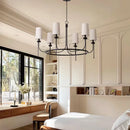 Retro Chandeliers Linen Cloth E14 Pendant Lights for Living Room & Dining Room by Ljojo