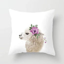 Cute Animals Print Decor Pillowcase by Ljojo - Pink Flower Theme