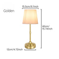 LED Gold Table Lamp Modern Night Light Fabric Shade Bedroom Bedside Lighting Ljojo