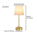 LED Gold Table Lamp Modern Night Light Fabric Shade Bedroom Bedside Lighting Ljojo