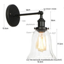 Ljojo Loft Rustic Clear Glass LED Wall Light - Industrial Style Iron Wall Lamp