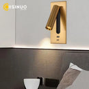 Ljojo 3W USB Wall Light, 350° Rotation, Hotel Bedroom Reading Sconce