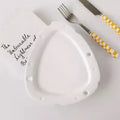 Ljojo Matte Cheese Plate - Pure White Ceramic, Cute Breakfast Bread Plate