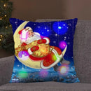 Ljojo LED Retro Santa Claus Christmas Light Decoration Throw Pillow Cover
