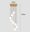 Ljojo LED Ring Stairs Pendant Light Chandelier for Living Room Dining Room Lighting