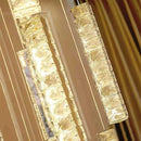 Ljojo Luxury Crystal Pendant Chandelier LED Light for Staircases and Living Rooms